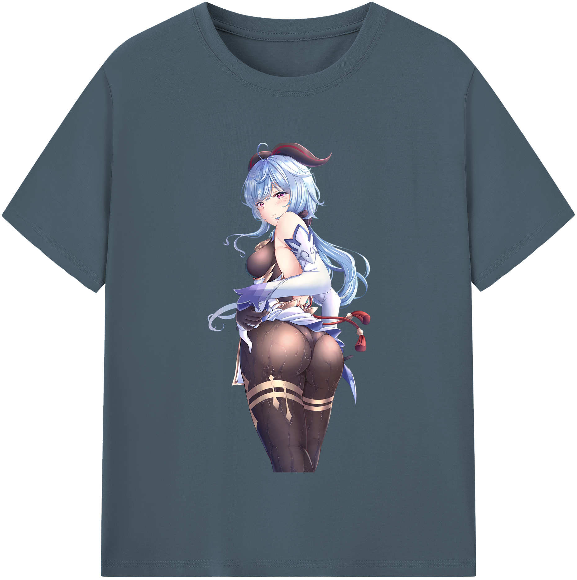 げんし神 甘雨 かんう genshin Ganyu 綿100％半袖Tシャツ（フロントプリント）